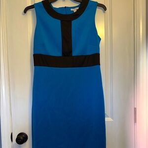 New York & Company Blue Sheath Midi Dress